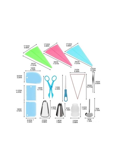Besthome1 83 Parça Pasta Seti, Pratik Pişirme Çantaları, Paslanmaz Çelik Uçlar Evde Kullanılabilir Diğer
