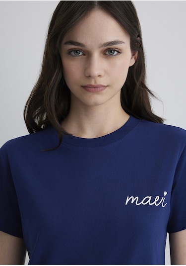 Mavi - Mavi Logo Baskılı Mavi Tişört 1612962-70722 Mavi