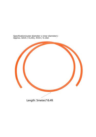 Dianziye Tpu Pnömatik Hortum 6x4mm 5m Turuncu - Kimyasal Yakıt Uyumlu, Yüksek Basınçlı, Esnek Ve Kırılma Dayanıklı