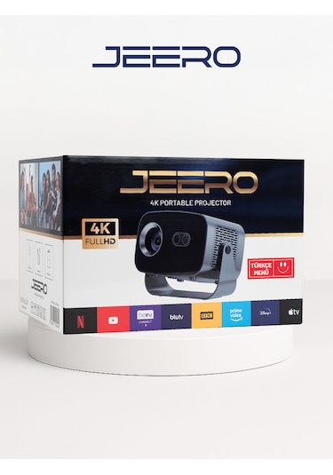 Jeero 4k Smart Cinema Portable Projector Auto Focus / Android Türkçe Menü