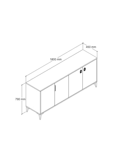 4006 Deren Konsol 180 Cm Sepet - Tv Ünitesi - Yemek Odası - Kahve Köşesi Sepet