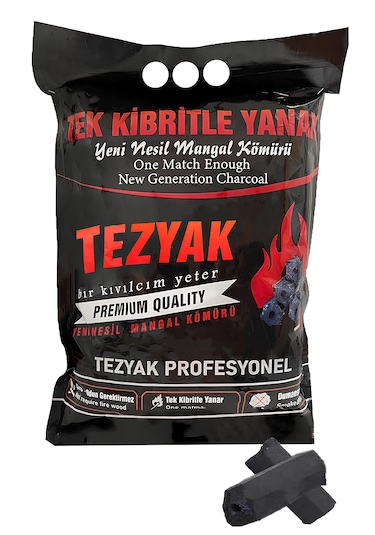 Tek Kibritle Yanan Yeni Nesil Mangal Kömürü 2 Kg Profesyonel