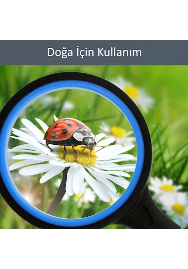 Borox Büyüteç - Cam Mercekli - Silikon Saplı - 3x Büyütmeli-90mm