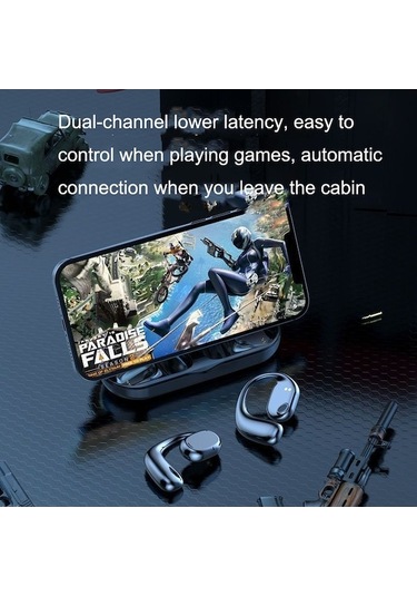 Flybuy Js270 Kablosuz Bluetooth Kulaklık Asılı Spor Kulak İş Kulaklık Siyah