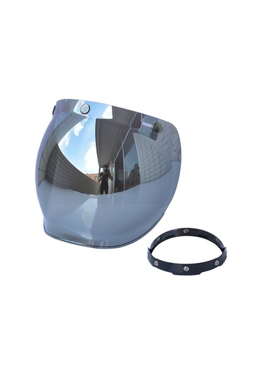 Springsun "3 Bağlantılı Açık Yüz Motorcu Kaskı İçin Katlanabilir Pc Balon Vizör - Yağa Dayanıklı, Kolay Temizlik"