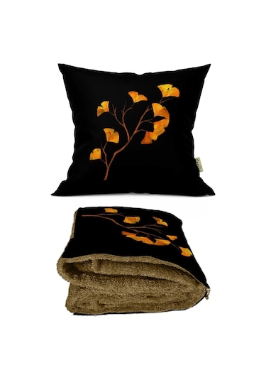 Sonbahar Desenli Opsiyonel Yastık İçinde Tv Battaniyesi 110x170c
