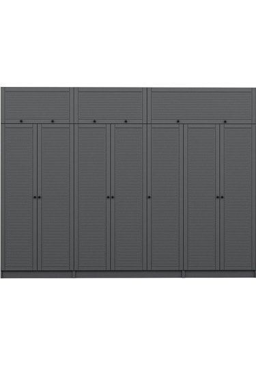 Kale 7 Mebran Panjur Kapaklı 2 Çekmeceli Dolap Ve Yüklük Antrasit 235cm Antrasit