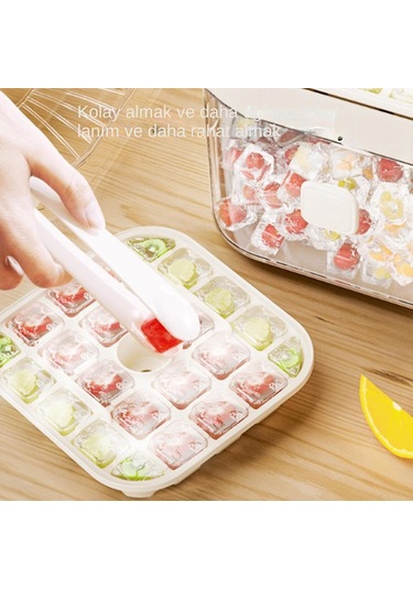 Maiyame 48 Hücreli Yeniden Kullanılabilir Buz Kalıbı - Anti Yapışkan Pp Malzeme, Ev, Bar Ve Kamp İçin Taşınabilir Buz Hazırlama Aleti Beyaz