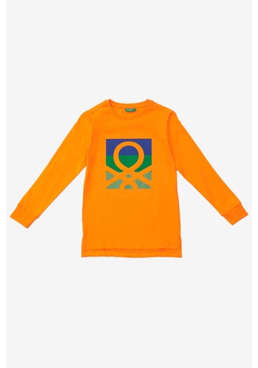 United Colors Of Benetton Erkek Çocuk Tshirt Bnt-b20887 Turuncu