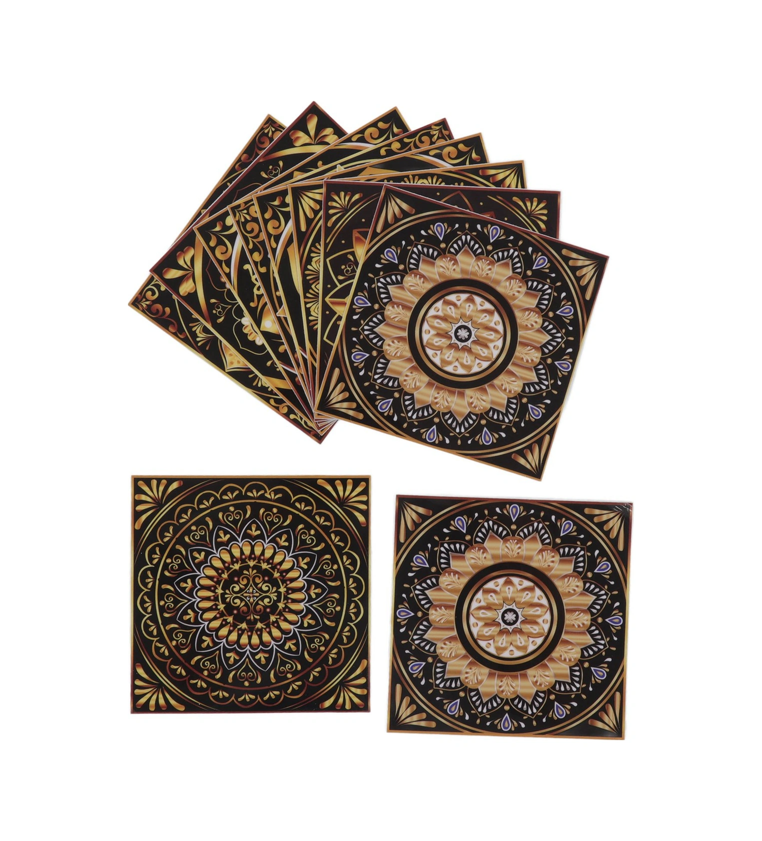 Geeroyoo 10 Adet 15x15cm Mandra Desenli Pvc Duvar Sticker - Suya Ve Yağa Dayanıklı, Otomatik Yapışkan Arka, Mutfak/banyo Dekorasyonu Rastgele Model Diğer