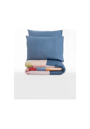 Cotton Box Modern Çift Kişilik Nevresim Takımı Cosy Mavi