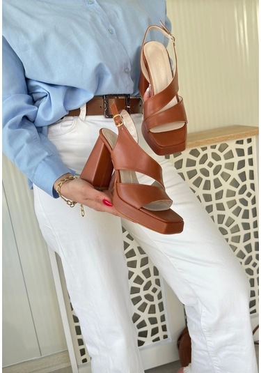 Cica Taba Cilt Topuklu Ayakkabı Çok Renkli