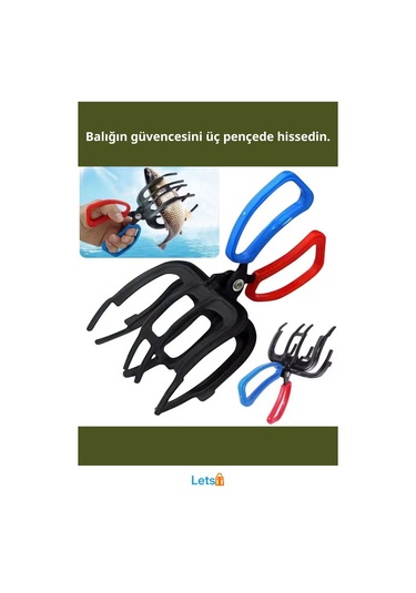 3 Pençeli Ergonomik Balık Sabitleyici Maşa 11 Cm Çok Renkli