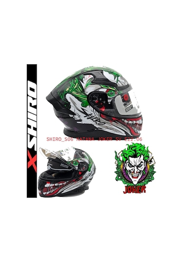 Shiro Fullface Katana Joke Motosiklet Kaskı Kapalı Grafik