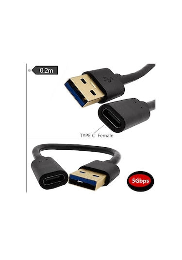 Usb 3.1 Type-c Dişi To Usb 3.0 Erkek Kablo - 20 Cm