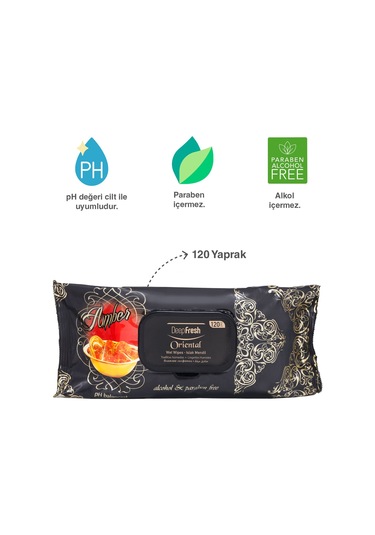 Deep Fresh Oriental Islak Mendil Amber 120 Yaprak