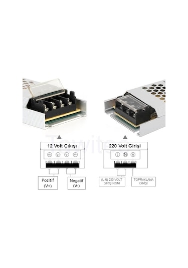 12 Volt Trafo Ultra Silim Alüminyum Kasa Adaptör 4 Çıkış 33 Amper