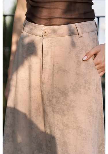 Garias Cepli Uzun Batik Desenli Vizon Etek Vizon