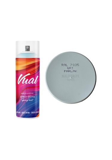 Permolit Vual Akrilik Sprey Boya Gri Parlak 400 Ml - Ral7035 Gri