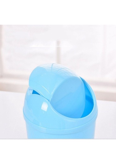 Konteyner Araba Kılıfı Kül Kapları Yuvarlanan Kapaklı Kutu Çöp Atık Kovası Sepet Çöp Kutusu Masaüstü Çöp Mavi