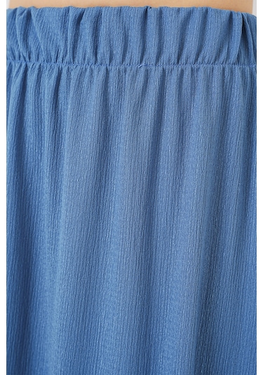 1886 Uzun Örme Etek - İndigo İndigo