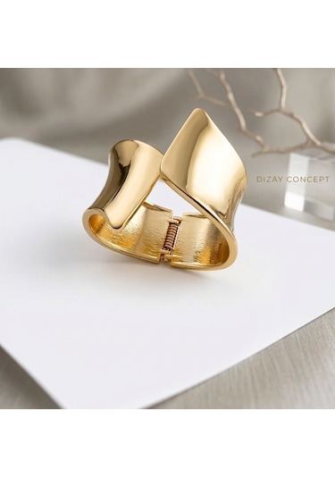 Gold Ve Silver Kaplama Çelik Ve Çinko Alaşımlı Kelepçe Bilezik Altın