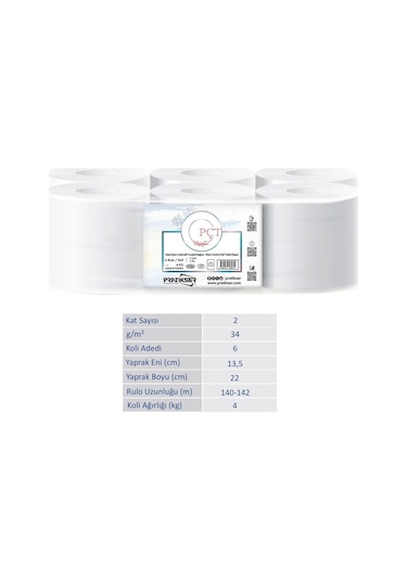 Pçt Maxi İçten Çekmeli Tuvalet Kağıdı 4 KG 6 Rulo