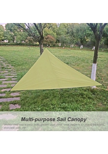 Xindoker 3x3x3m Asker Yeşili 210t Poliester Triangular Bahçe Gölgesi - Su Geçirmez, Rüzgar Dayanıklı, 3 Kanca İle Dış Mekan Koruyucu Perde Yeşil