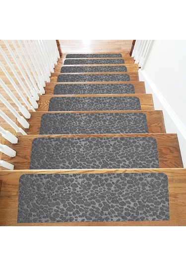 Tink Gri Kaydırmaz Keçe Merdiven Matı 22x75 Cm Gri - 7 Adet Gri