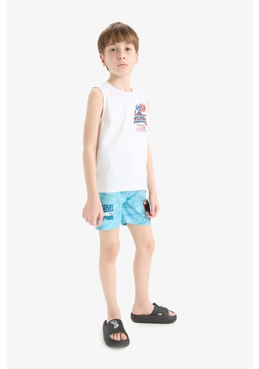 Defacto Erkek Çocuk Marvel Comics Deniz Şortu E5552a825hsbe510 Mavi