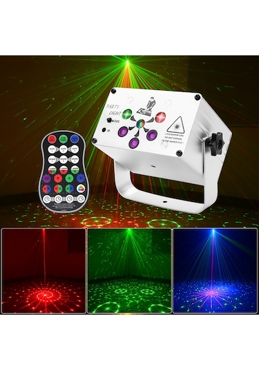 Cbtx R80 Mini Lazer Işığı Dekoratif Işık Sesle Etkinleşen Uzaktan Kumanda Atmosfer Lambası - Gümüş