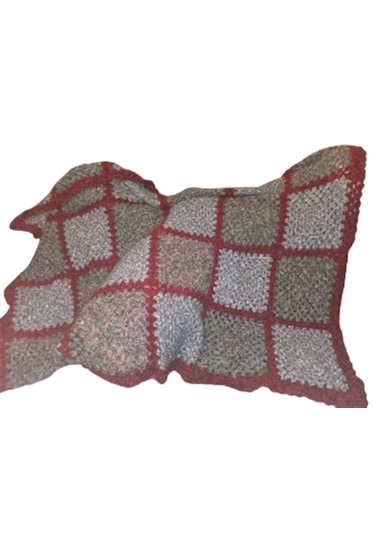 El Örgüsü Tek Kişilik Patchwork Tam Boy Kalın Battaniye Çok Renkli