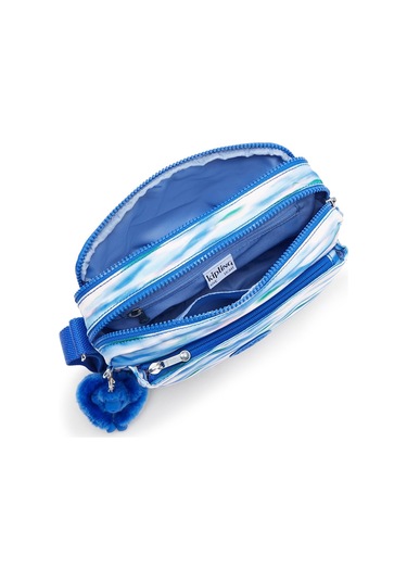 Kıplıng Abanu M Orta Boy Omuz Çantası Desenli Dıluted Blue Çok Renkli