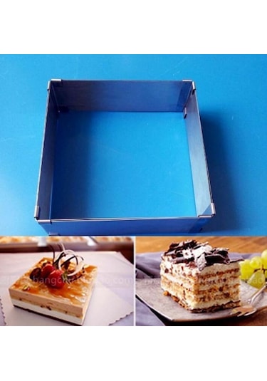 Narkalıp Kare Ayarlanabilir Kek Kalıbı Derinlik 10Cm