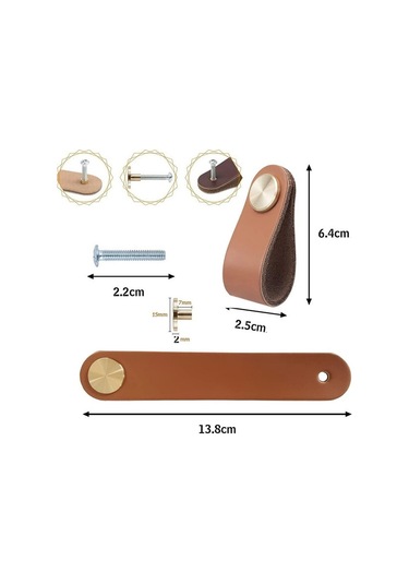 4'lü Deri Mobilya Kulpu Seti, Dolap Kapı Kolu, Deri Çekmece Kolu, Dolaplar, Şifonyer, Mutfak, Banyo İçin Antika Mobilya Kulpu