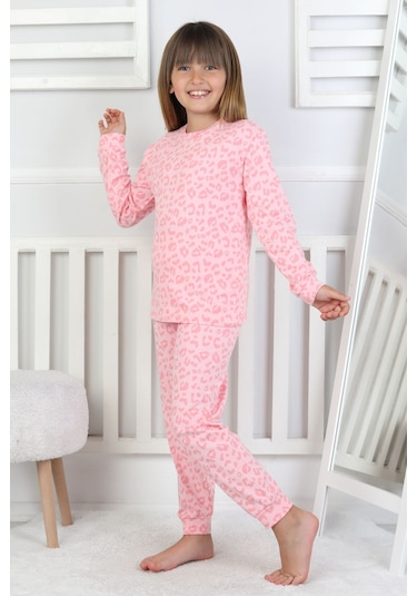 Minik Uyku Avcısı - Vahşi Rahatlık Serisi Leopar Desenli Kız Çocuk Pijama Takımı Pembe Minik Uyku Avcısı - Vahşi Rahatlık Serisi Leopar Desenli Kız Çocuk Pijama Takımı Pembe