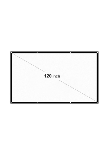 Geeroyoo 120 İnç 16:9 Taşınabilir Katlanabilir Projeksiyon Perdesi Hd Ev Ofis İç-dış Duvara Asma Jzr-gy