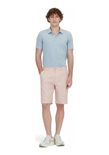 Somon Dokuma Jogging Fit Casual Pamuk Karışımlı Bermuda Somon