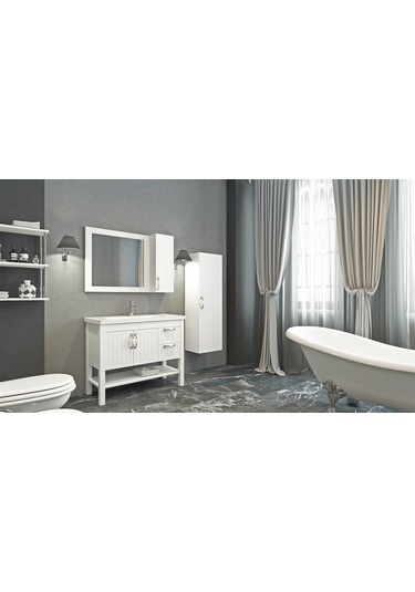 Helen 100 Cm Banyo Dolabı-Beyaz (Boy Dolap Hariç )