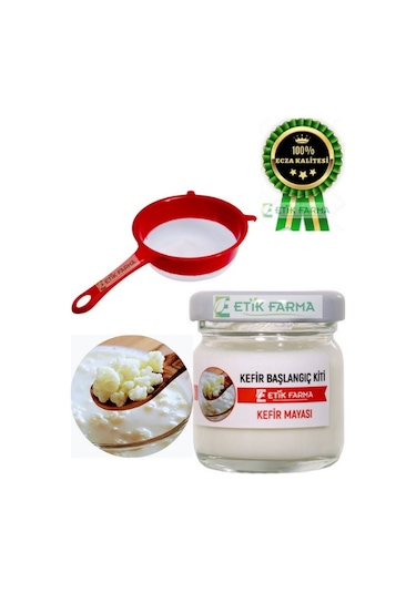 Etik Farma Kefir Mayası Başlangıç Kiti 40 ML + Süzgeç