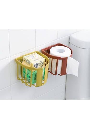 Yapışkanlı Çok Fonksiyonlu Banyo Organizeri Beyaz Beyaz