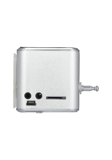 Geeksen Mini Hoparlör Taşınabilir Fm Radyo, Tf Kart/usb Destekli, Telefon/laptop İle Bağlanabilir, Gümüş