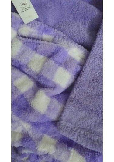 Alperi Uzun Kol Kapüşonlu Welsoft Pelüş Pijama Takımı Lila