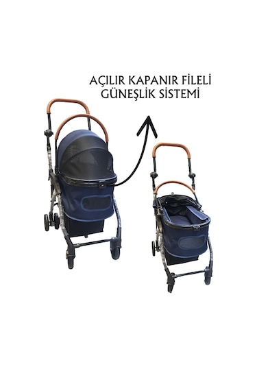 Tommy Evcil Hayvan Arabası 76, 5 X 48 X 99 Cm Lacivert Max 15 Kg