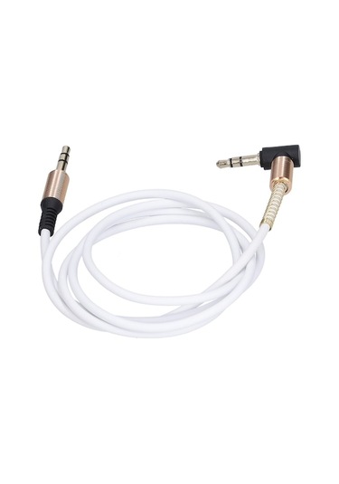 Yingfu Metal 3,5 Mm Erkek Açı Stereo Kulaklık, Araba Aux Ses Uzatma Kablosu 1 M Beyaz