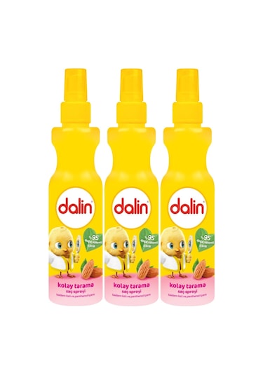 Dalin Kolay Saç Tarama Spreyi 200ML Badem Özlü (3 Lü Set)
