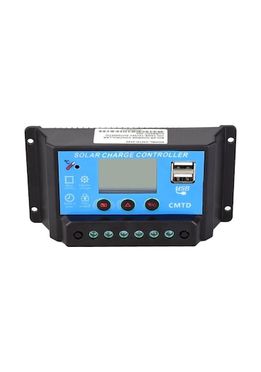 Trendooze 20a Akıllı Güneş Şarj Kontrol, Lcd Ekran, Usb, 12v/24v Otomatik Regülatör, Güvenli Yük Koruma