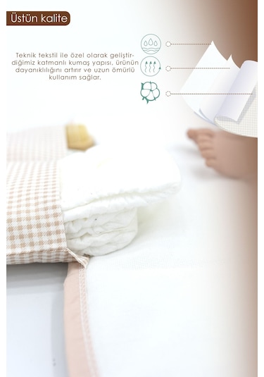 Mordesign Bebek Çanta Alt Açma Minderi, Alt Değiştirme Pedi, Taşınabilir Bakım Çantası, Clutch Seri,kahverengi Ekru Zg959-1 Ekru