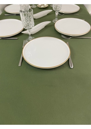 Sıvı Geçirmez Dertsiz Masa Örtüsü Yeşil 25 Parça