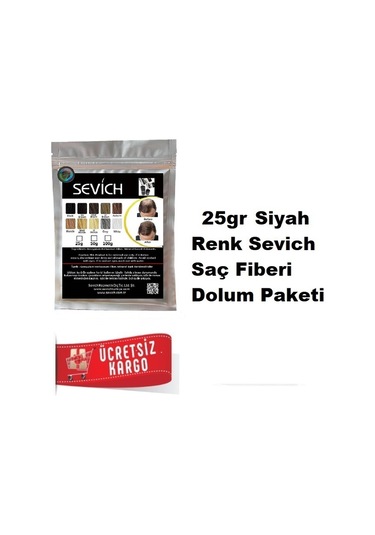 Sevich 25 Gr Siyah Saç Fiberi Keratin Saç Tozu (413145482)